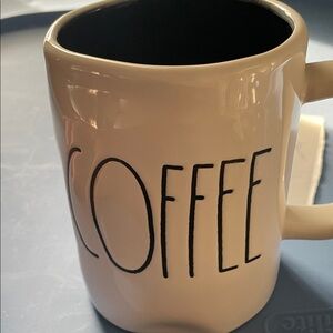 Rae Dunn White 'COFFEE' Ceramic Mug with Black Interior
